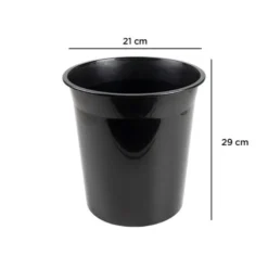 PAPELERA PLASTICO Q-CONNECT NEGRO OPACO 13 LITROS
