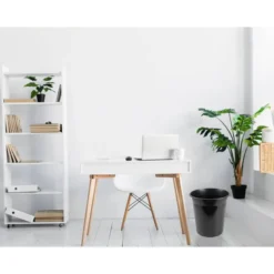 PAPELERA PLASTICO Q-CONNECT NEGRO OPACO 13 LITROS