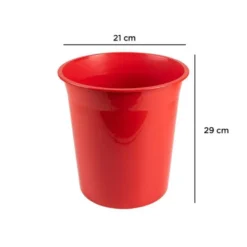 PAPELERA PLASTICO Q-CONNECT ROJO OPACO 13 LITROS