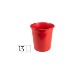 PAPELERA PLASTICO Q-CONNECT ROJO OPACO 13 LITROS