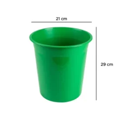 PAPELERA PLASTICO Q-CONNECT VERDE OPACO 13 LITROS