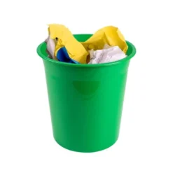 PAPELERA PLASTICO Q-CONNECT VERDE OPACO 13 LITROS