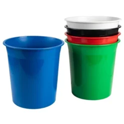 PAPELERA PLASTICO Q-CONNECT VERDE OPACO 13 LITROS