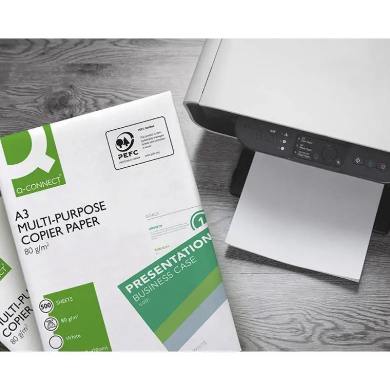 PAPEL FOTOCOPIADORA Q-CONNECT ECONOMY DIN A3 80 GRAMOS PAQUETE DE 500 HOJAS