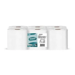 PAPEL HIGIENICO AMOOS JUMBO INDUSTRIAL 2 CAPAS 30G/M2 PAQUETE DE 12 ROLLOS