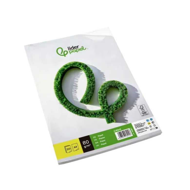 PAPEL LIDERPAPEL A4 80G/M2 LISO PAQUETE DE 250 HOJAS