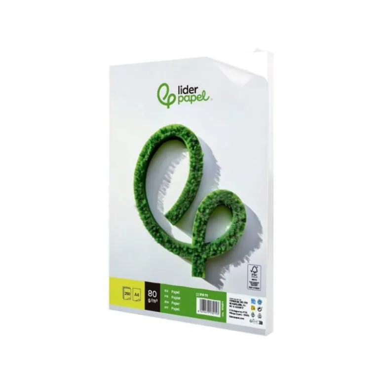 PAPEL LIDERPAPEL A4 80G/M2 LISO PAQUETE DE 250 HOJAS