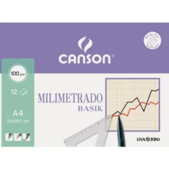 Papel milimetrado Canson 12 hojas de papel con lineas marron