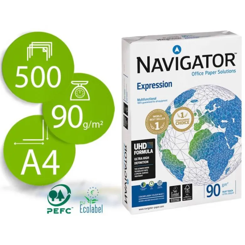 Papel multifuncion A4 Navigator 90 g/m2