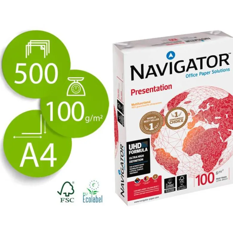 Papel multifuncion A4 Navigator 100 g/m2