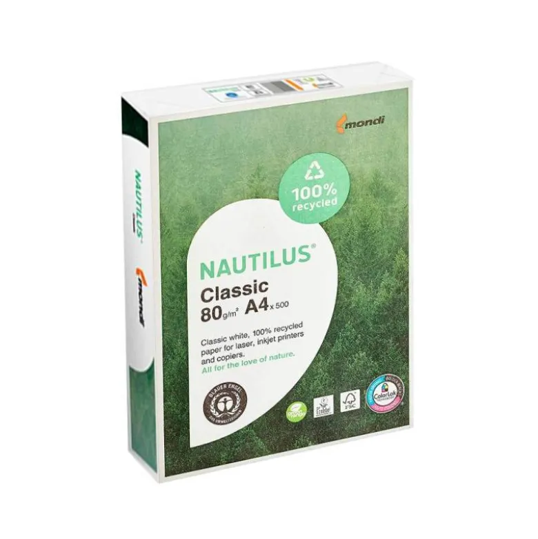 Papel multifuncion reciclado A4 Nautilus Mondi 80 gr/m2