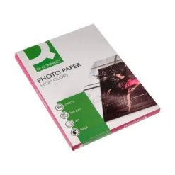 Papel Q-Connect foto glossy Din A4 alta calidad digital photo. Bolsa de 50 hojas de 260 gr
