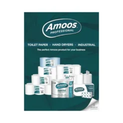 PAPEL SECAMANOS AMOOS INDUSTRIAL 2 CAPAS 32G/M2 BLANCO 90 MT PAQUETE DE 6 ROLLOS