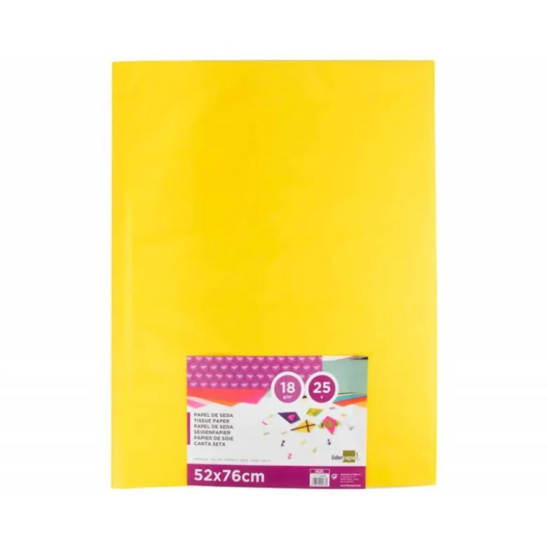 Papel seda marca Liderpapel amarillo paquete 25 hojas