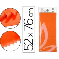 Papel seda marca Liderpapel naranja paquete 5 hojas