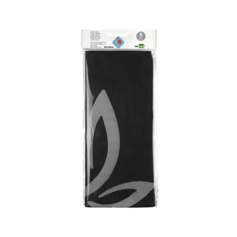 Papel seda marca Liderpapel negro paquete 5 hojas