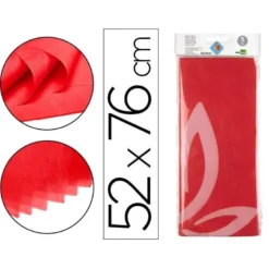 Papel seda marca Liderpapel rojo paquete 5 hojas