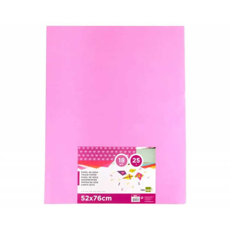 Papel seda marca Liderpapel rosa paquete 25 hojas
