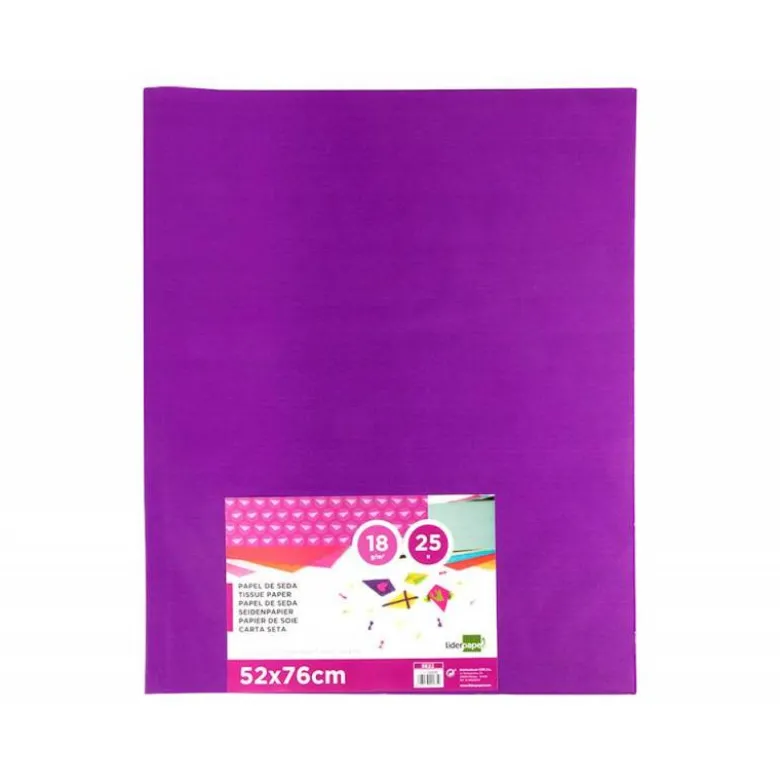 Papel seda marca Liderpapel violeta paquete 25 hojas