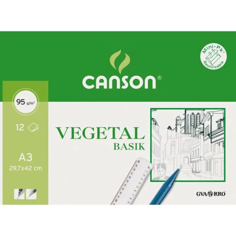 Papel vegetal Guarro A3 gramaje 90 g/m2 12 hojas
