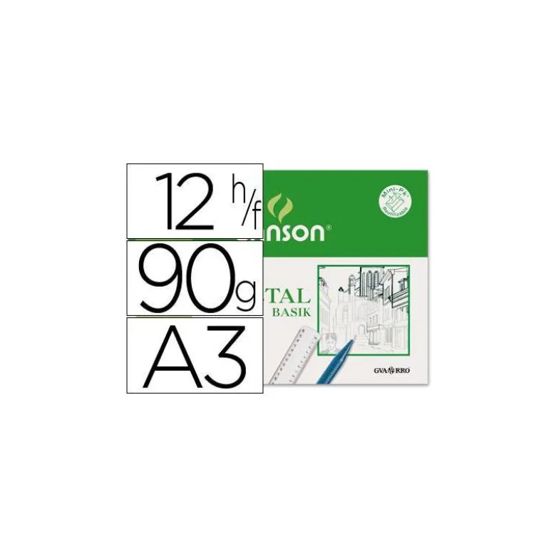 Papel vegetal Guarro A3 gramaje 90 g/m2 12 hojas