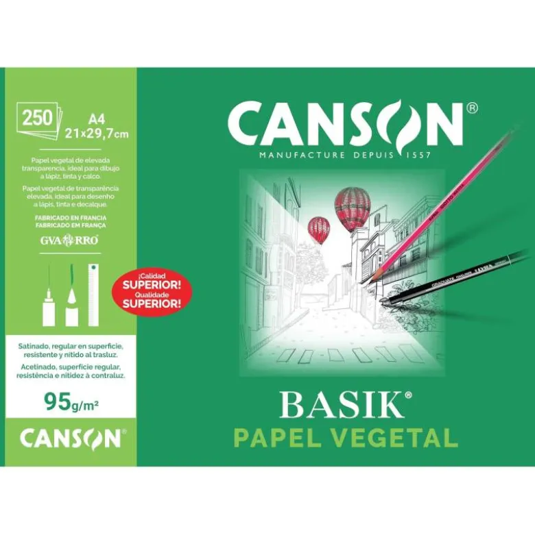 Papel vegetal Guarro A4 gramaje 90-95g/m2 Hoja