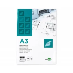 Papel vegetal Liderpapel A3 297x420mm 90g/m2 12 hojas