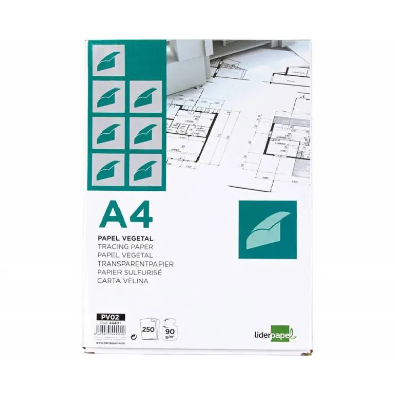 Papel vegetal Liderpapel din a3 gramaje 90g/m2