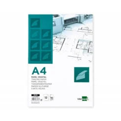 Papel Vegetal Liderpapel DIN A4 90G/m2 12 hojas