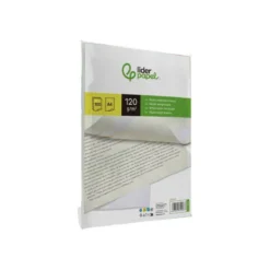 Papel verjurado liderpapel A4 120g/m2 blanco paquete de 100 hojas.