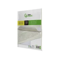 Papel verjurado liderpapel A4 120g/m2 crema paquete de 100 hojas.