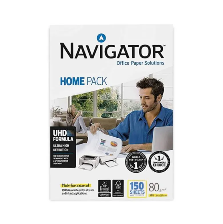 PAQUETE DE 150 HOJAS- PAPEL FOTOCOPIADORA NAVIGATOR DIN A4 80 GRAMOS
