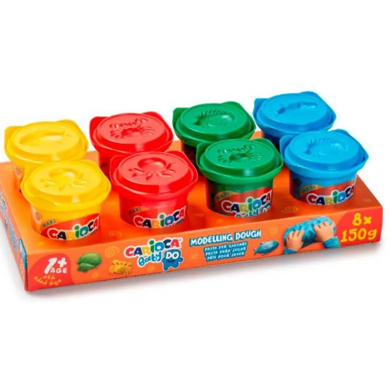 PASTA DE MODELAR CARIOCA BABY DO 150 ML CAJA DE 8 UNIDADES COLORES SURTIDOS