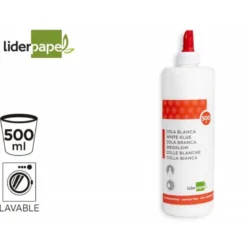 PEGAMENTO COLA BLANCA LAVABLE LIDERPAPEL 500 ML