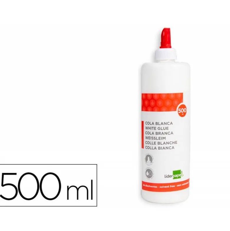PEGAMENTO COLA BLANCA LAVABLE LIDERPAPEL 500 ML