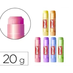 PEGAMENTO EN BARRA INSTANT COLORES PASTEL 20 GR 12 UNIDADES