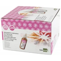 Pegamento purpurina Liderpapel fantasia colores metalicos oro y plata envase de 20gr