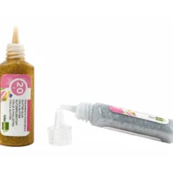 Pegamento purpurina Liderpapel fantasia colores metalicos oro y plata envase de 20gr