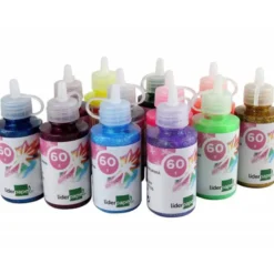 Pegamento purpurina Liderpapel fantasia colores metalicos surtidos envase de 60gr