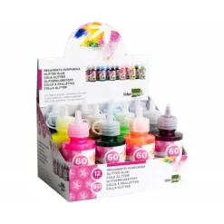 Pegamento purpurina Liderpapel fantasia colores metalicos surtidos envase de 60gr