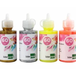 Pegamento purpurina Liderpapel fantasia colores metalicos surtidos envase de 60gr