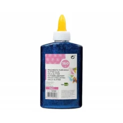 Pegamento purpurina Liderpapel Fantasia color Azul metalizado Bote 160gr