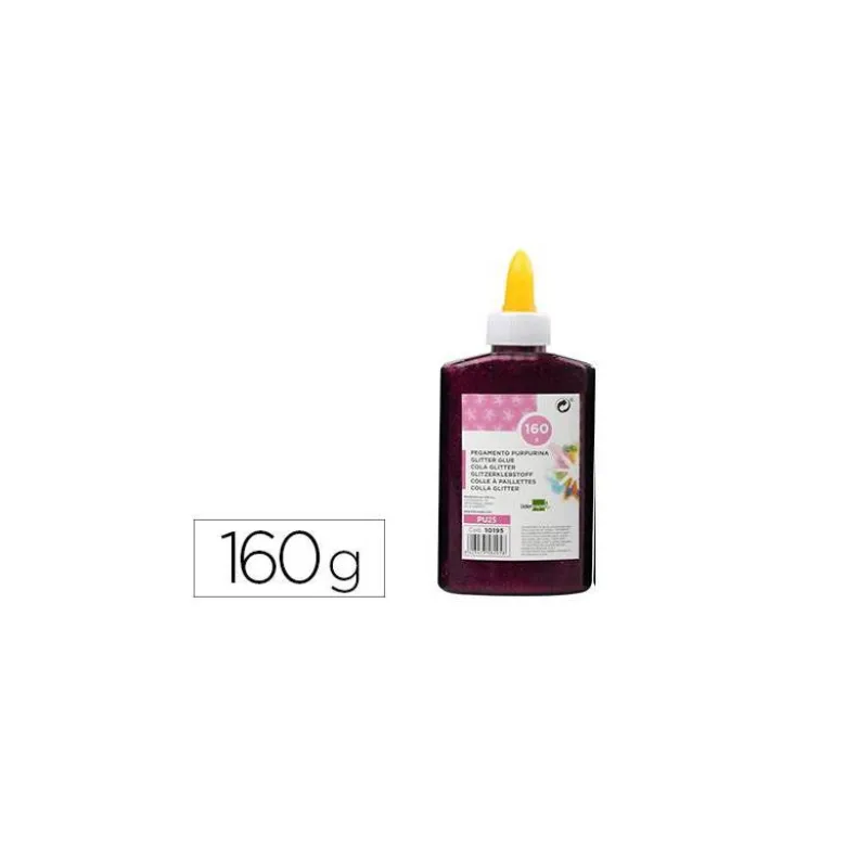 Pegamento purpurina Liderpapel Fantasia color Violeta metalizado Bote 160gr