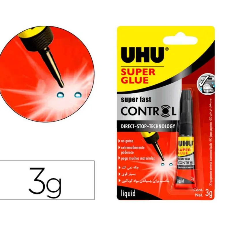 Pegamento uhu instantaneo control tecnologia stop 3 gr