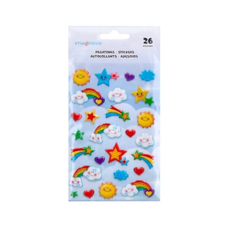 PEGATINAS IMAGINOVO ARCOIRIS MAGIC DREAMS CON RELIEVE 190X105 MM EN BLISTER