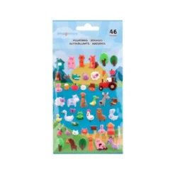 PEGATINAS IMAGINOVO CUTE ANIMALES GRANJA CON RELIEVE 190X105 MM EN BLISTER