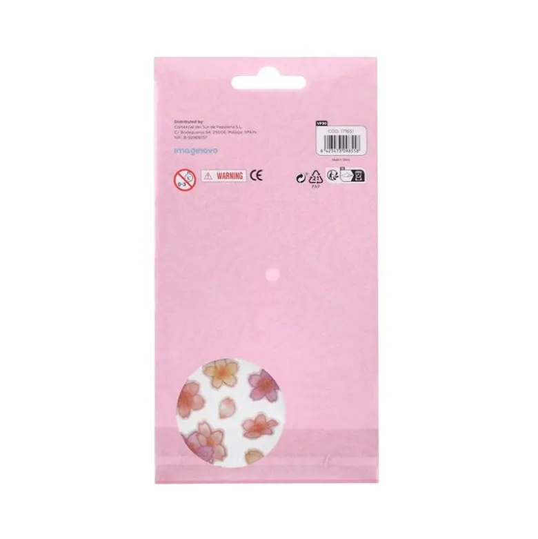 PEGATINAS IMAGINOVO FLORES ROSAS DE PAPEL 190X104 MM EN BLISTER