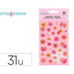 PEGATINAS IMAGINOVO FLORES ROSAS DE PAPEL 190X104 MM EN BLISTER