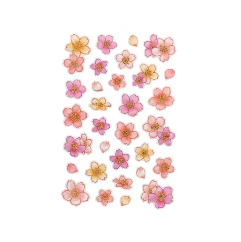 PEGATINAS IMAGINOVO FLORES ROSAS DE PAPEL 190X104 MM EN BLISTER