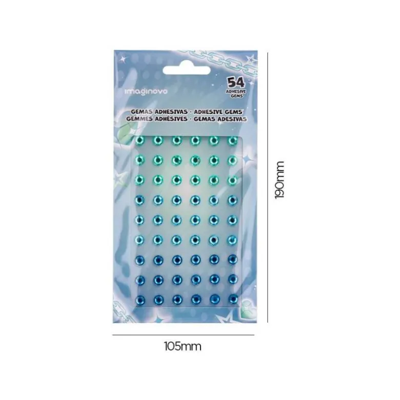 PEGATINAS IMAGINOVO GEMAS VERDES Y AZULES BRILLANTES CON RELIEVE PARA TODAS SUPERFICIES 190X105 MM EN